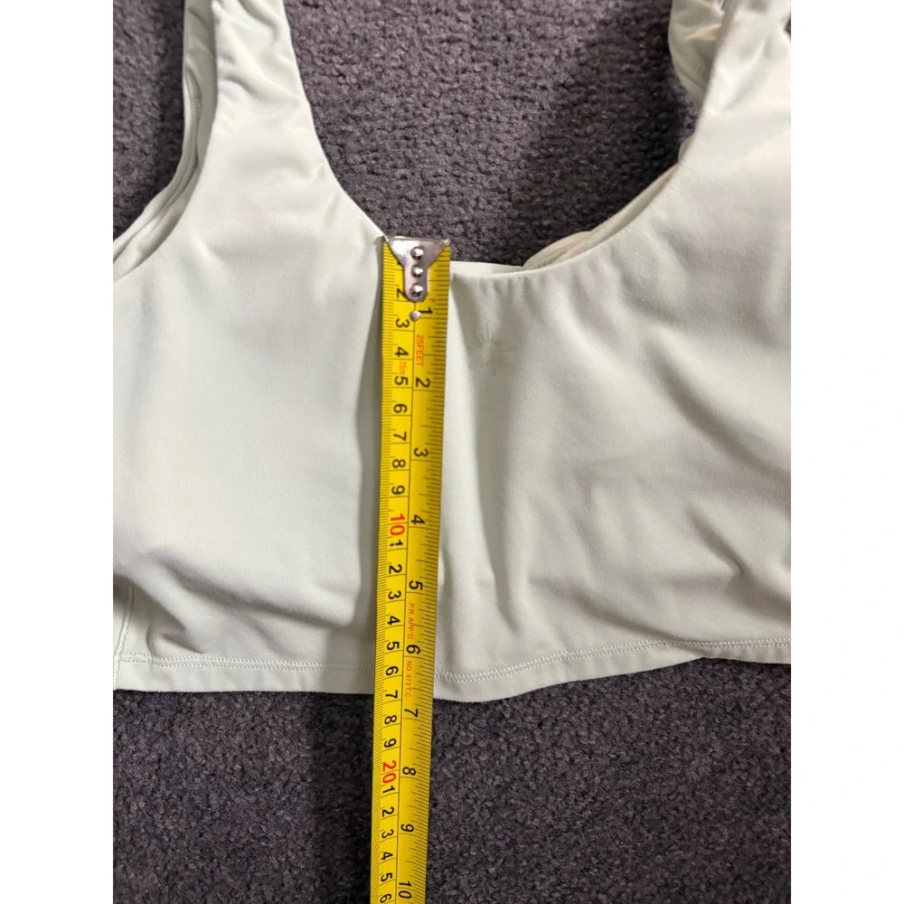 OFFLINE by Aerie Real Me Mint Green Ruched Scoop Neck Sports Bra Crop Top Medium
